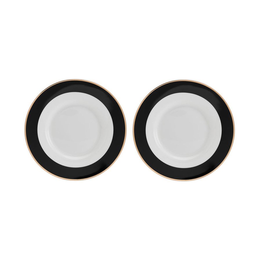 Mikasa Luxe Deco 200ml China Tea Cups & Saucers (Set of 2) Block Strip Block Strip