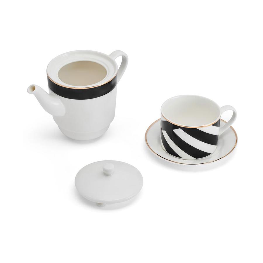 Mikasa Luxe Deco China Tea Set for One White White