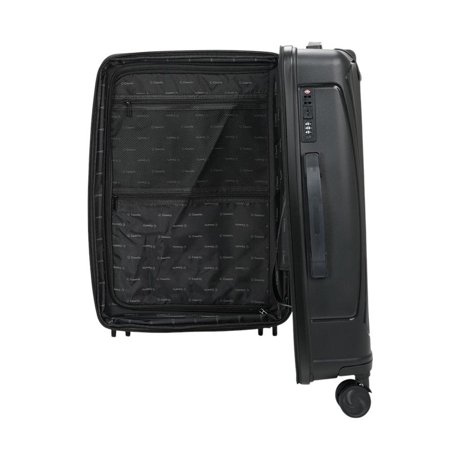 Caselite Quest 65cm Hardside Checked Suitcase Black Black