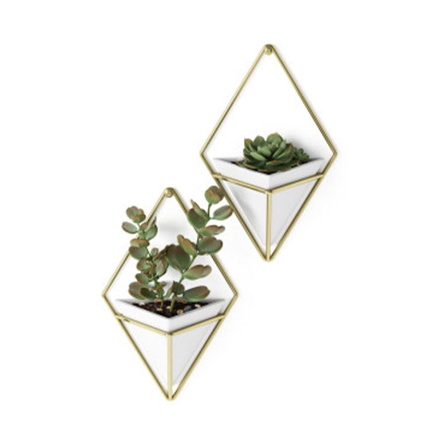 Umbra Trigg Small Wall Vessel White/Brass White/Brass