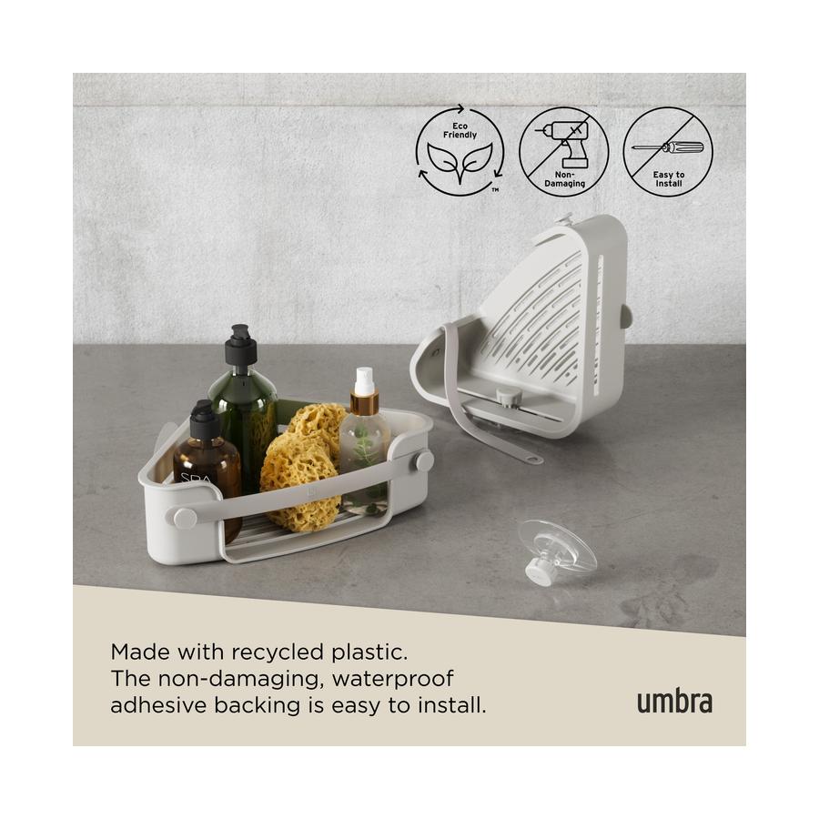Umbra Flex Adhesive Corner Bin Grey Grey