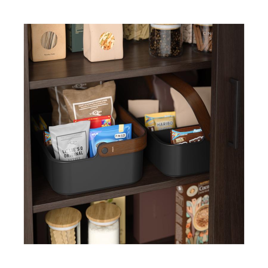 Umbra Bellwood Large Stackable Bin Black/Walnut Black/Walnut