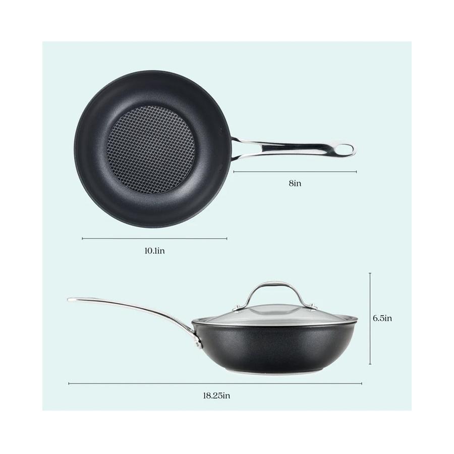 Anolon SearTech 25cm Covered Stirfry Pan Black Black