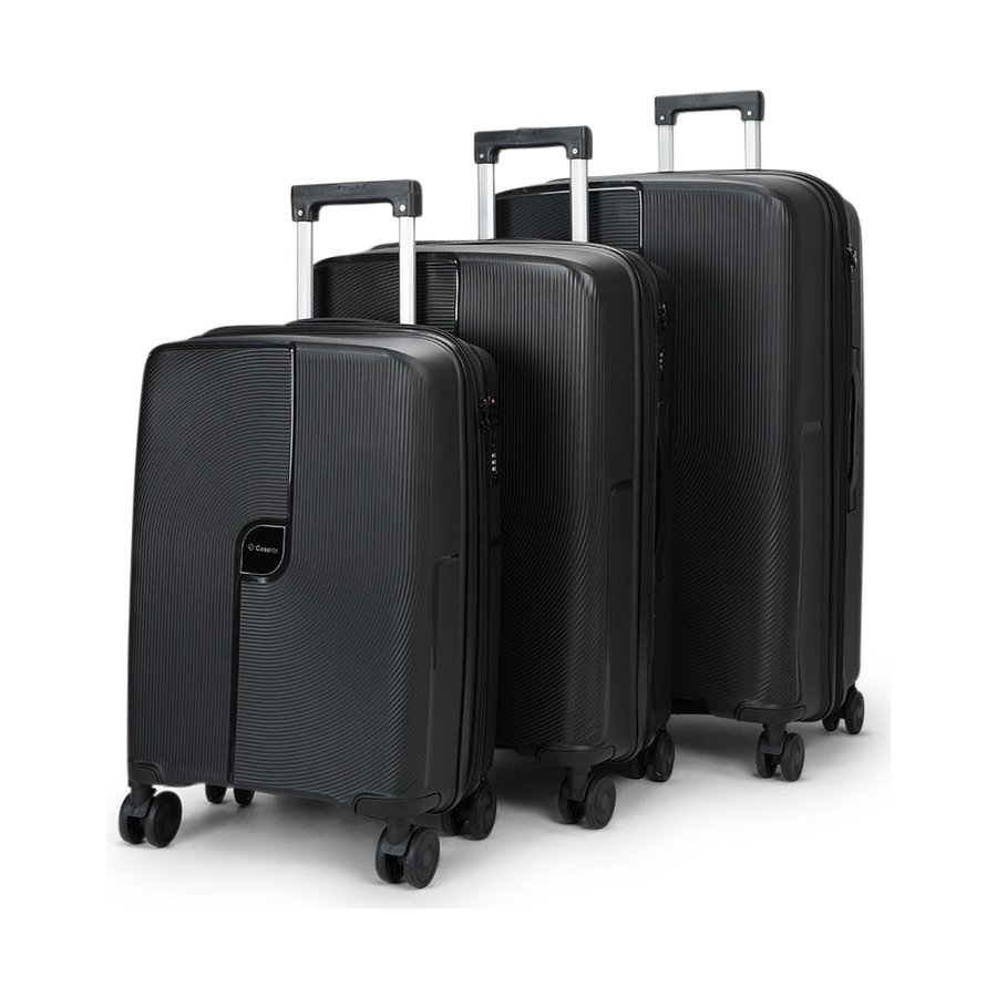 Caselite Aero 56cm, 65cm & 75cm Hardside Luggage Set Black Black