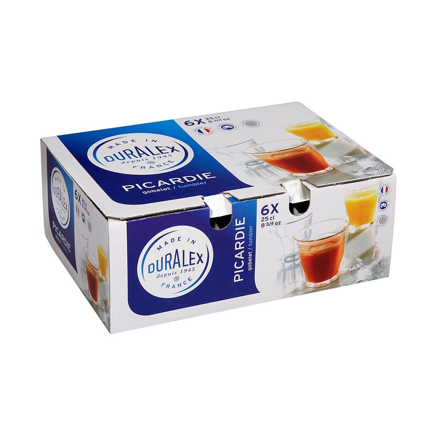 Duralex Picardie 250ml Tumbler Set of 6 Clear Clear