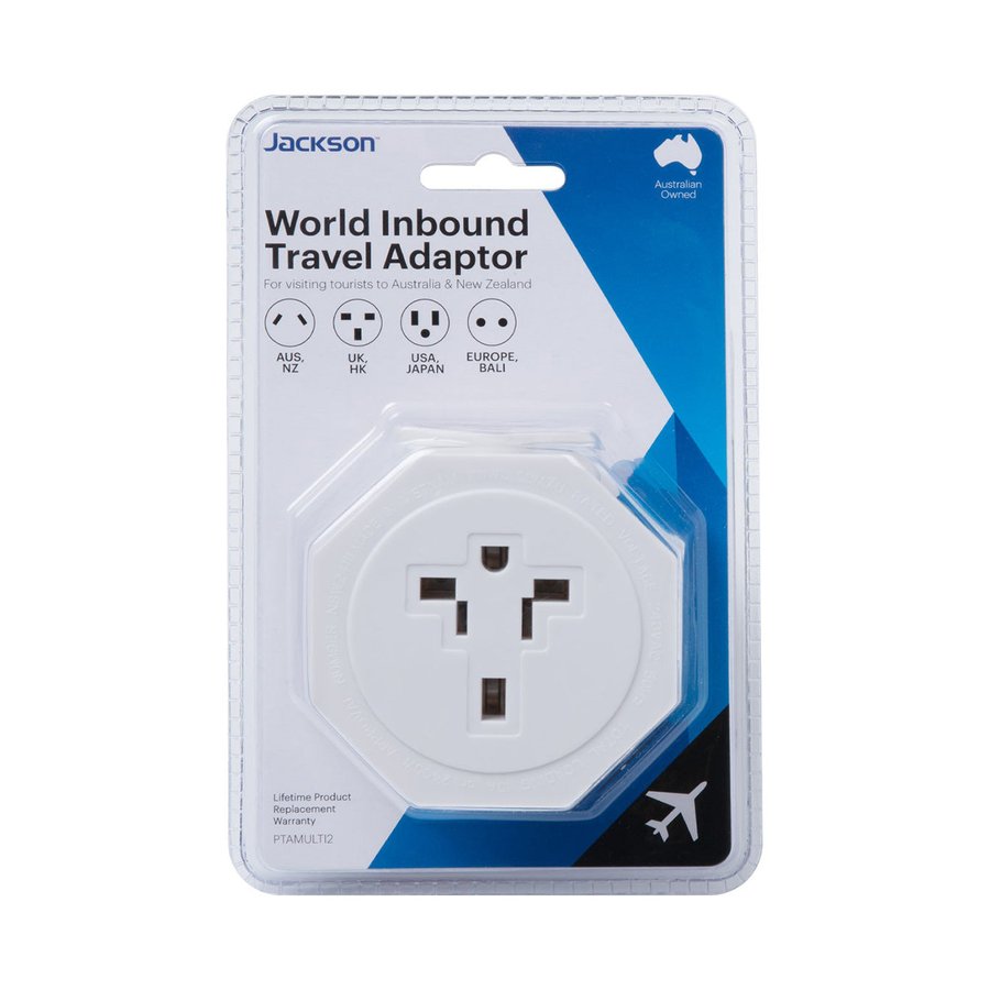Jackson Universal Power Adapter with Surge Protection White White