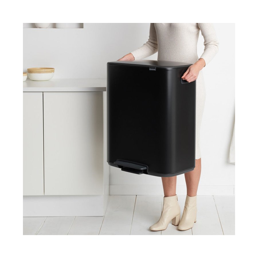 Brabantia Bo Pedal Bin (2 x 30L) Matte Black Matte Black