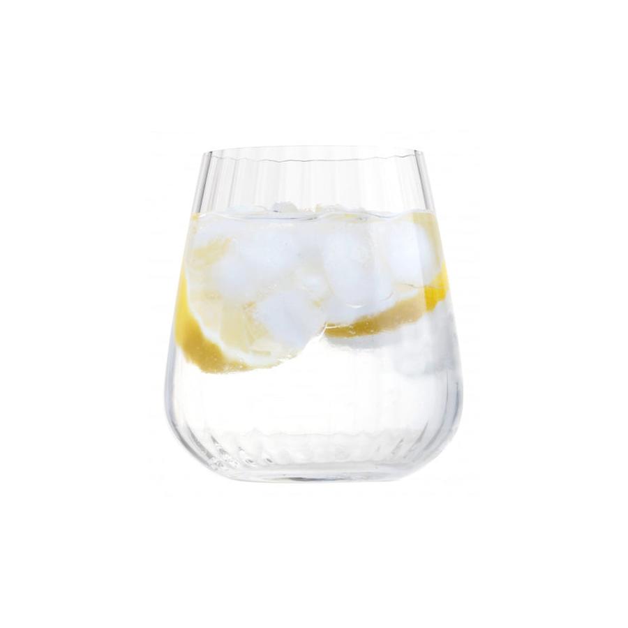 Luigi Bormioli Optica 450ml Stemless Wine Glass Gift Set of 4 Clear Clear