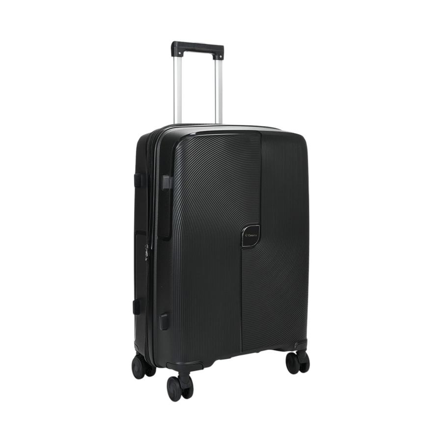Caselite Aero 65cm Hardside Checked Suitcase Black Black