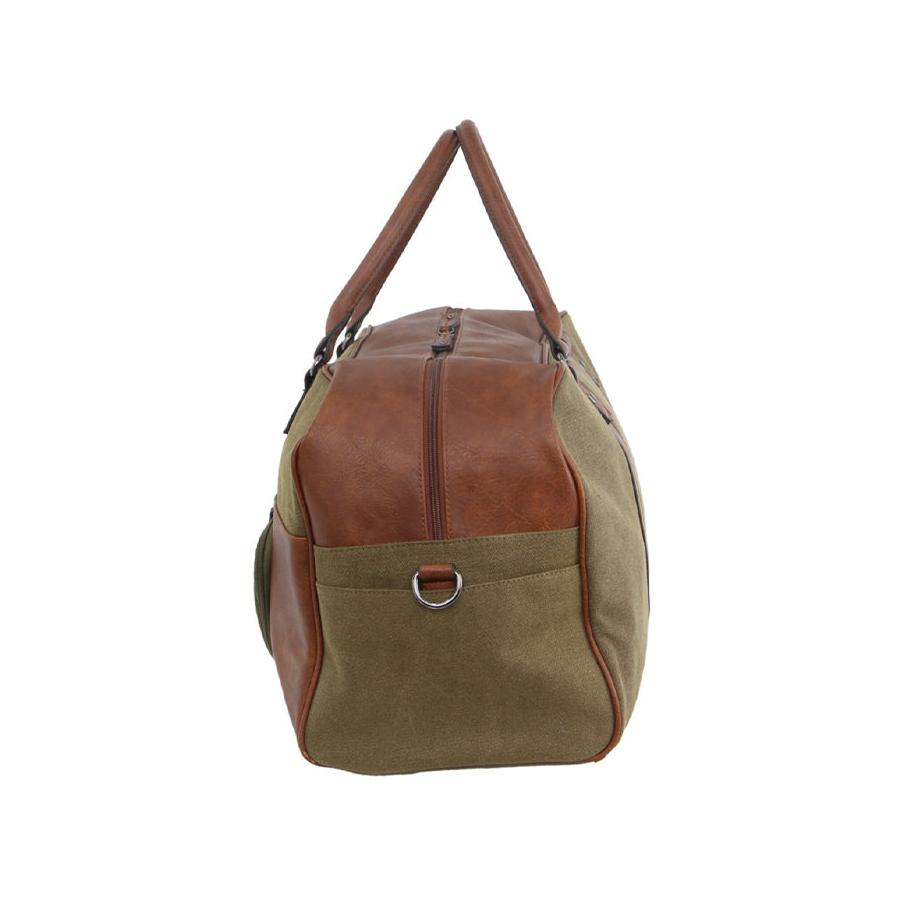 Pierre Cardin Raven Canvas Overnight Duffle Bag Brown Brown