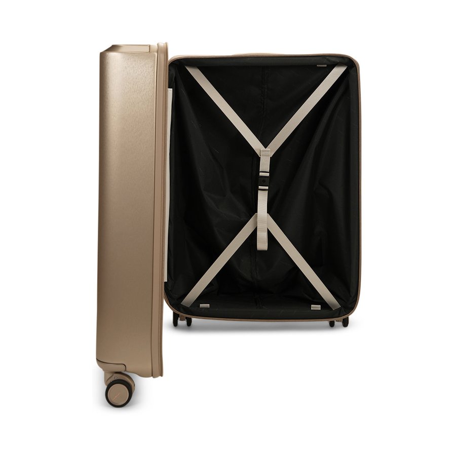 Samsonite Evoa Z 75cm Hardside Checked Suitcase Ivory Gold Ivory Gold