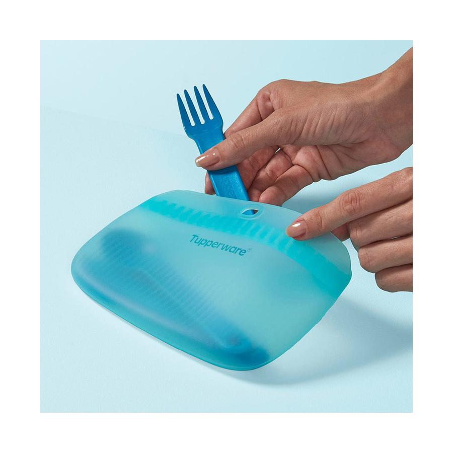 Tupperware Ultimate Silicone Slim Bag Small (Set of 4) Sheer Aquamarine Sheer Aquamarine