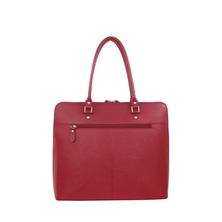 Pierre Cardin Darla Italian Leather 13" Laptop Bag Red Red