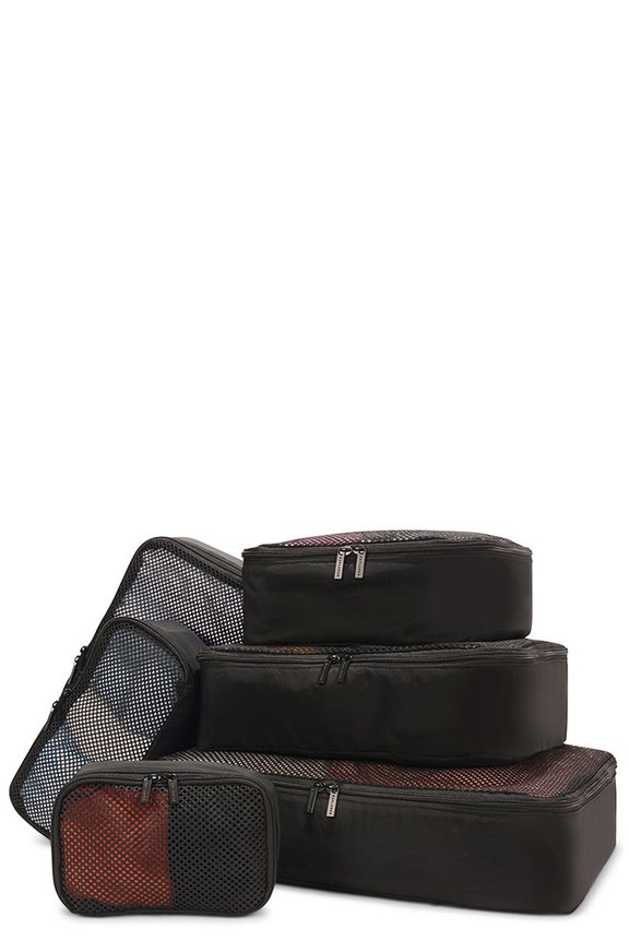 Explorer Rectangular & Square Packing Cubes 6 Pack Black