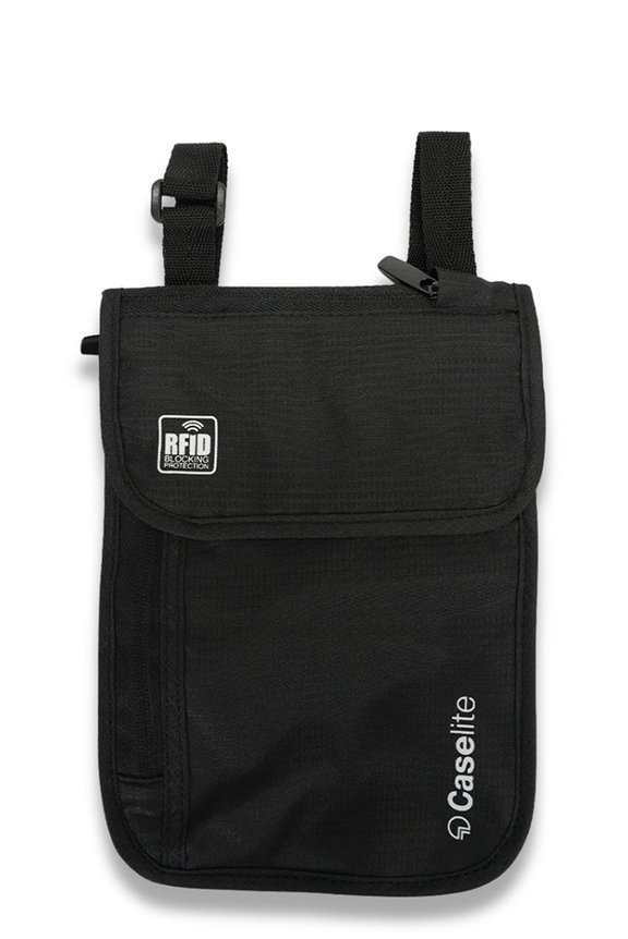 Caselite RFID Security Neck Pouch Black