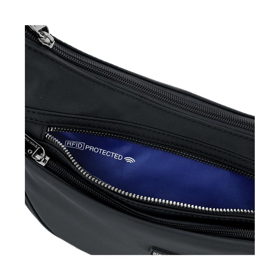 Pierre Cardin Karla Nylon Anti-Theft Crossbody Bag Black Black