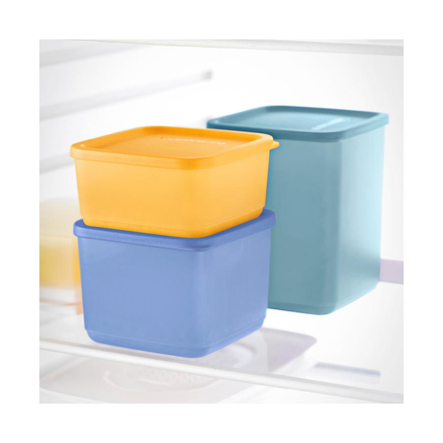 Tupperware Stacking Square Container Set (3 Piece) Multi Coloured ...