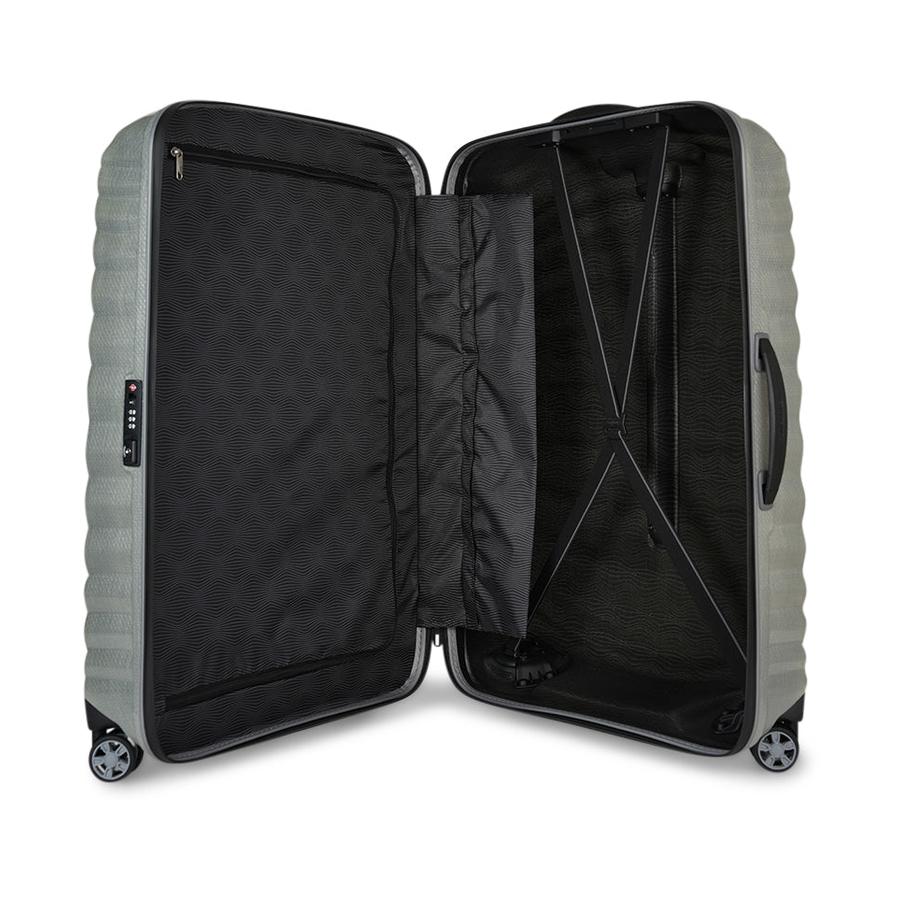 Samsonite Lite-Shock Sport 75cm CURV Checked Suitcase Silver Silver