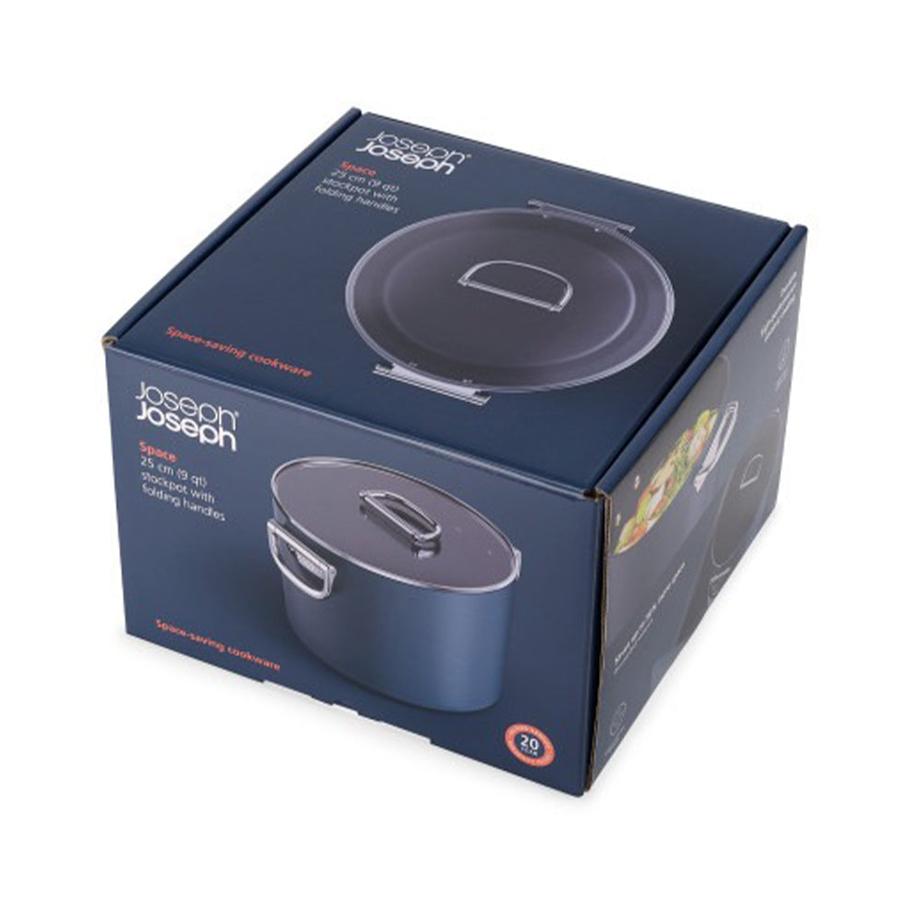Joseph Joseph Space 25cm (8L) Non-Stick Stock Pot & Lid Midnight Blue Midnight Blue