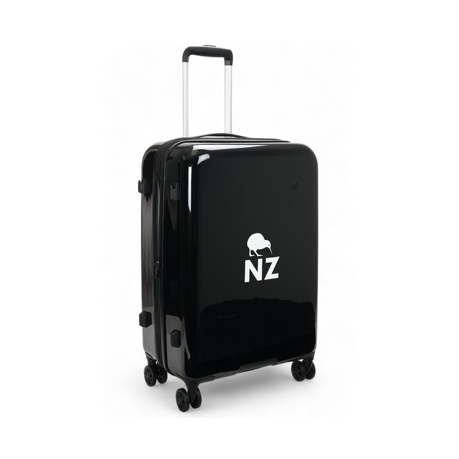 Caselite NZ Kiwi 67cm Hardside Checked Suitcase Black Black