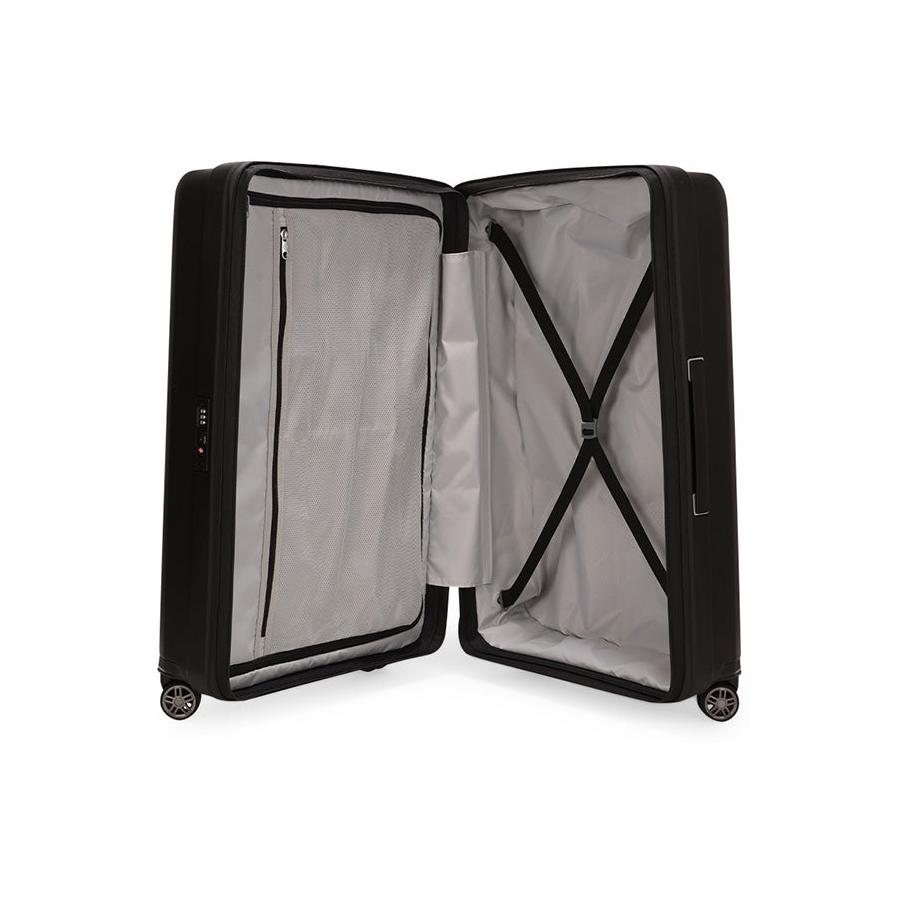 Samsonite Hi-Fi 75cm Hardside Checked Suitcase Black Black