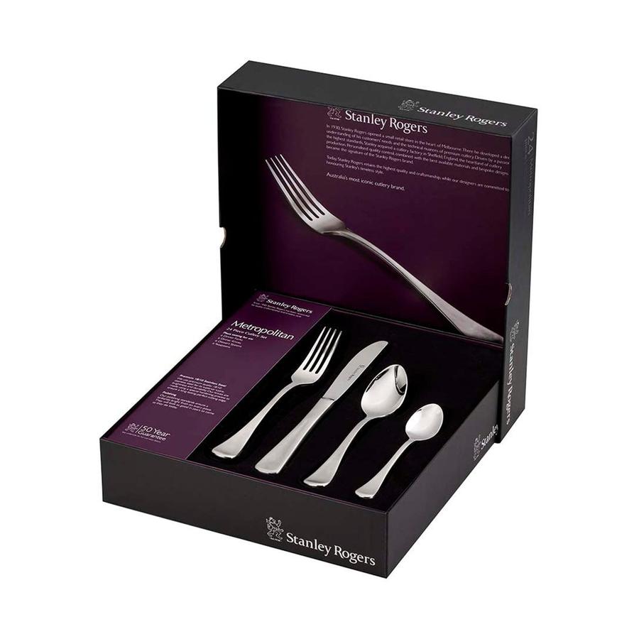 Stanley Rogers Metropolitan 24 Piece Cutlery Set Stainless Steel Stainless Steel