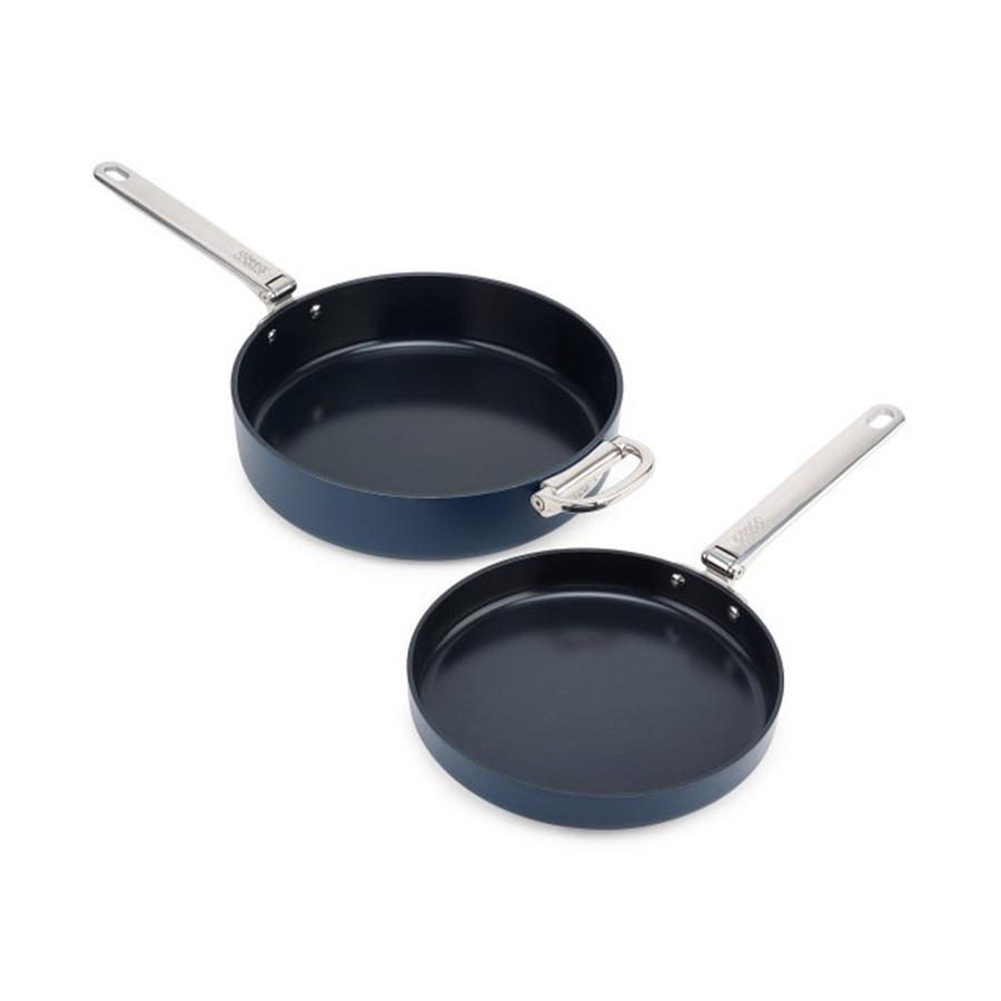 Joseph Joseph Space 2 Piece Non-Stick Frying Pan Set Midnight Blue Midnight Blue