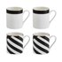 Mikasa Luxe Deco 380ml China Mugs (Set of 4) Black/White