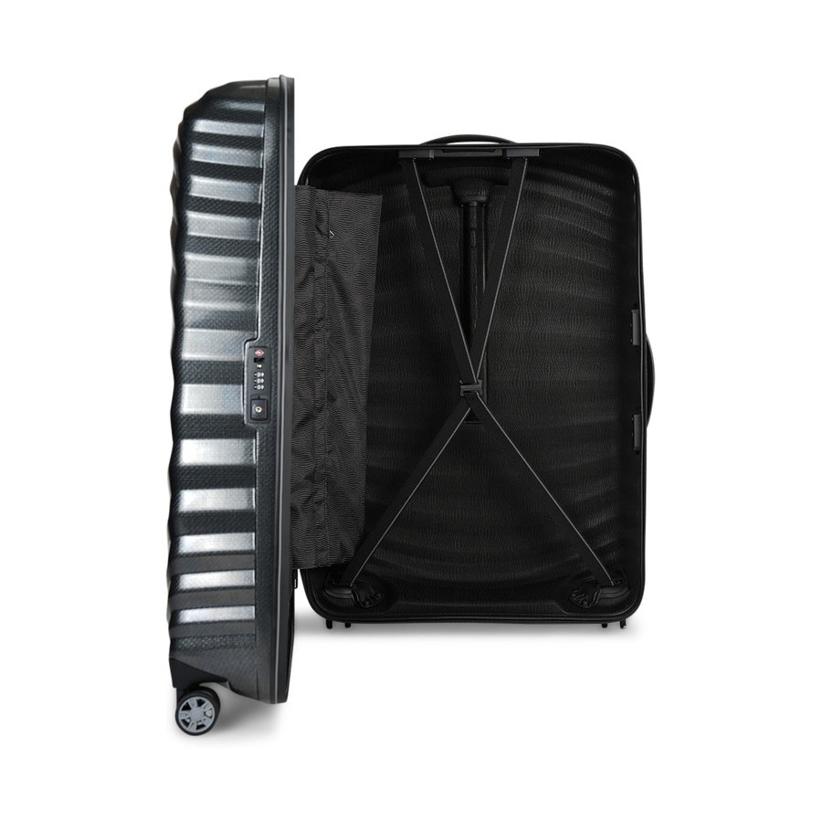 Samsonite Lite-Shock Sport 81cm CURV Checked Suitcase Black Black
