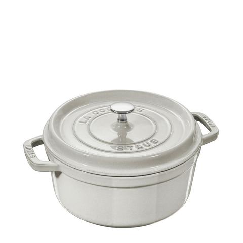 Staub 24cm (3.8L) Round Cocotte White Truffle