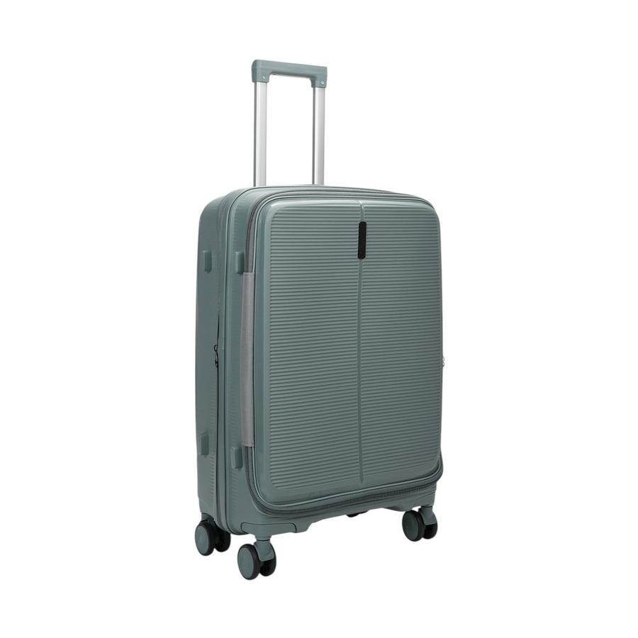 Caselite Venture 66cm Top Open Hardside Checked Suitcase Grey Green Grey Green