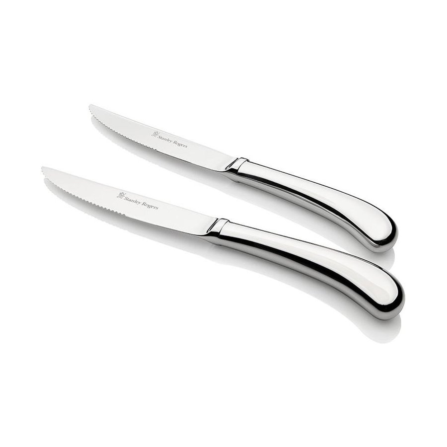 Stanley Rogers Pistol Grip Steak Knives 6 Piece Set Stainless Steel Stainless Steel