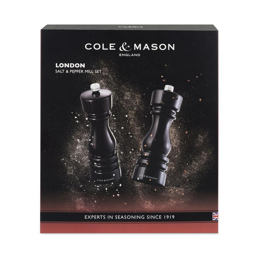 Cole & Mason London Mills Gift Set - 18cm Black Gloss Black Gloss