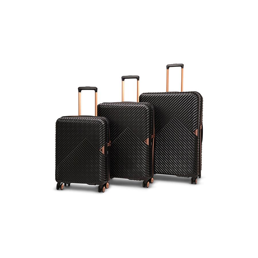 Saben Going Places 55cm, 66cm & 76cm Hardside Luggage Set Black Black