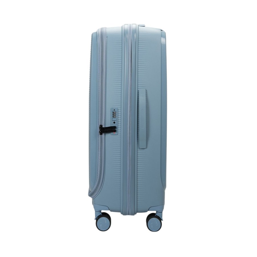 Caselite Venture 76cm Top Open Hardside Checked Suitcase Grey Blue Grey Blue