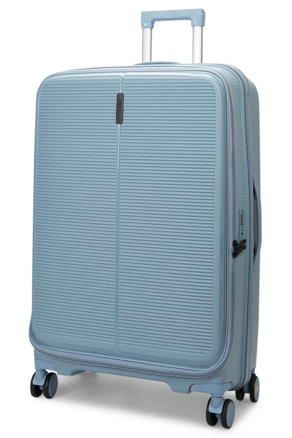 Caselite Venture 76cm Top Open Hardside Checked Suitcase Grey Blue