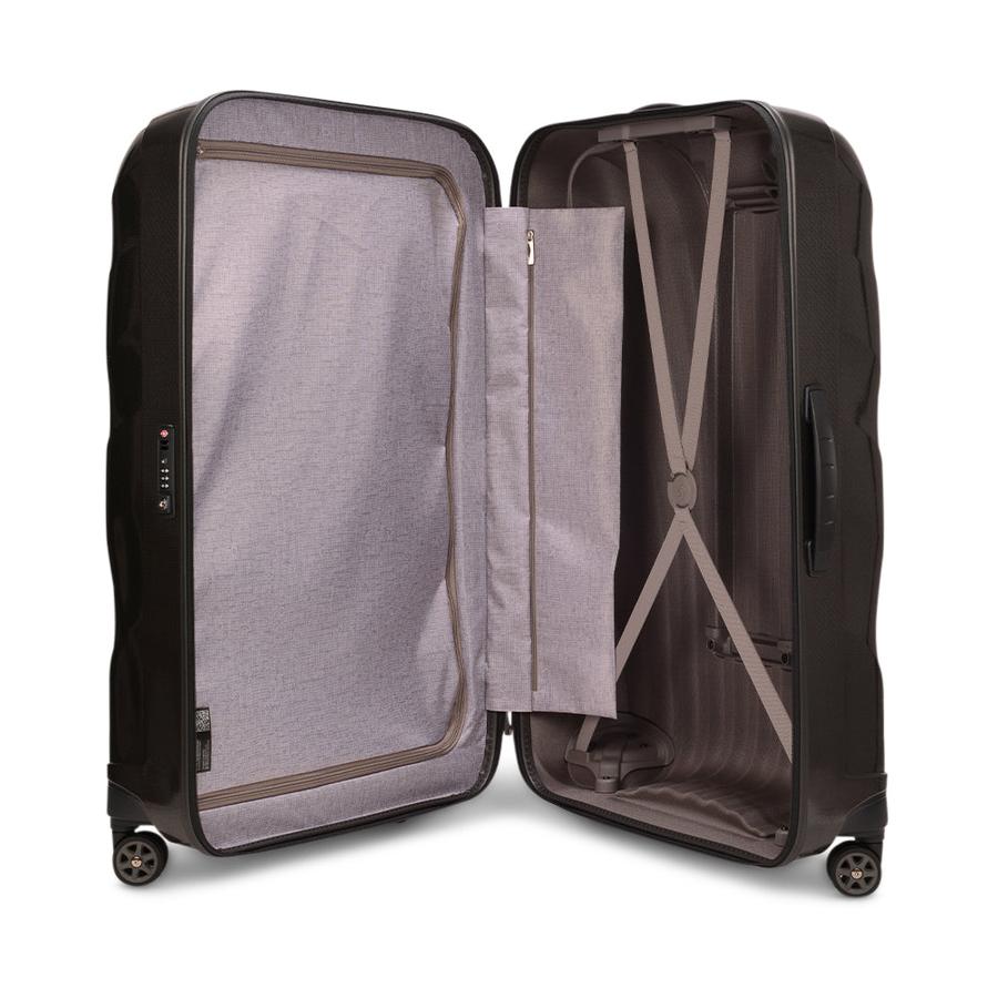 Samsonite C-Lite 81cm CURV Checked Suitcase Black Black