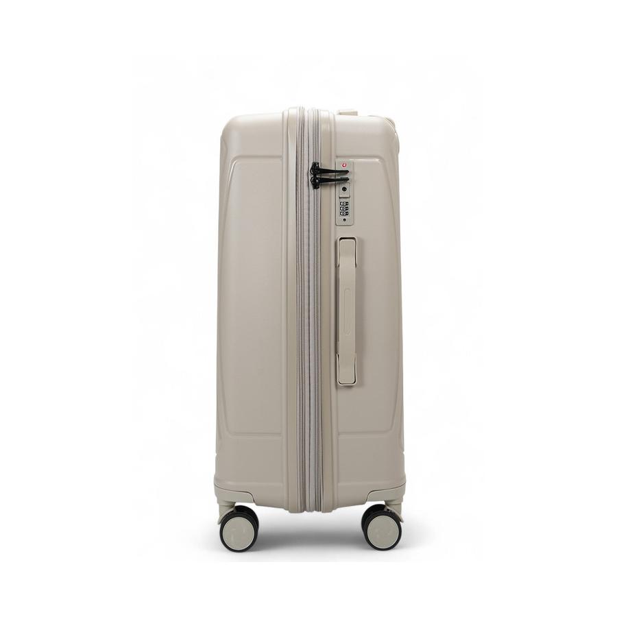 Caselite Quest 65cm Hardside Checked Suitcase Beige Beige