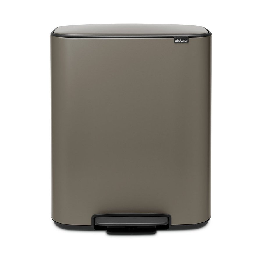 Brabantia Bo Pedal Bin (2 x 30L) Platinum Platinum