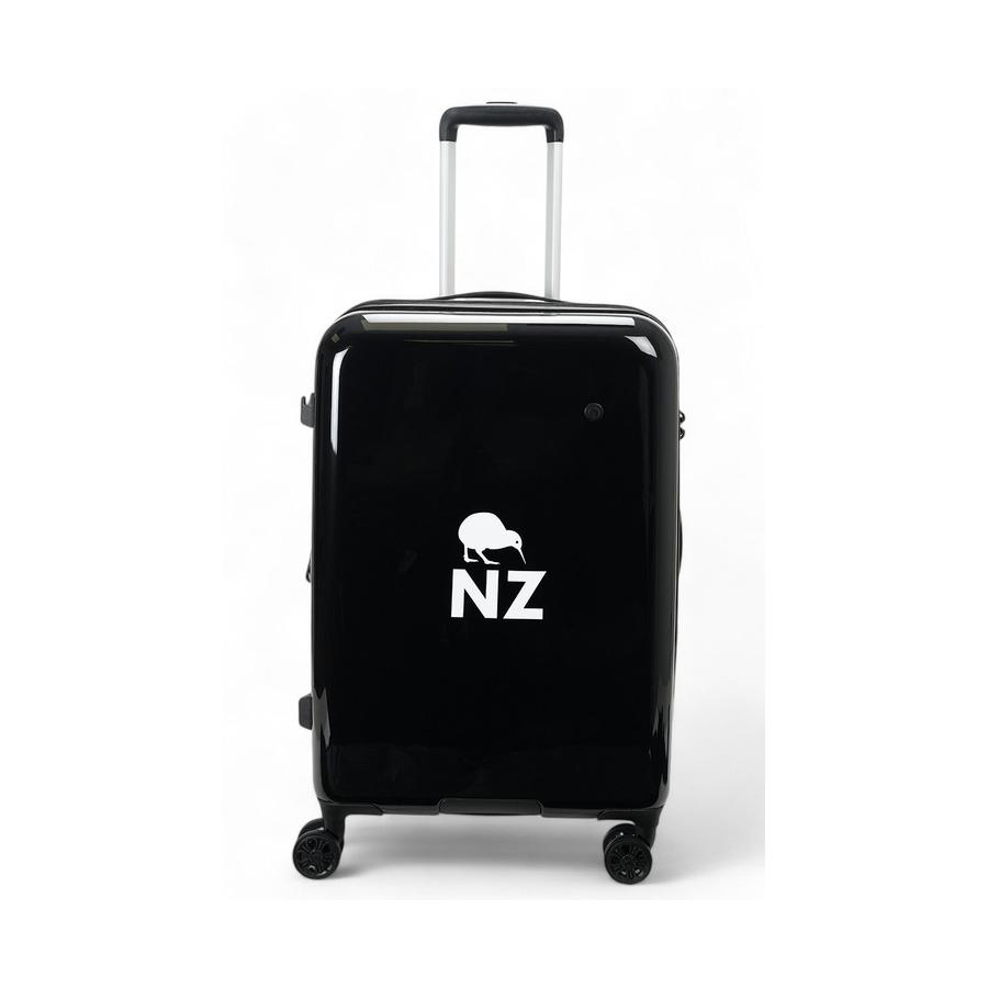 Caselite NZ Kiwi 67cm Hardside Checked Suitcase Black Black