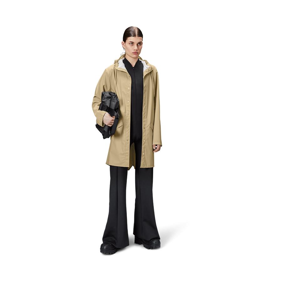 Rains Long Jacket Sand XL