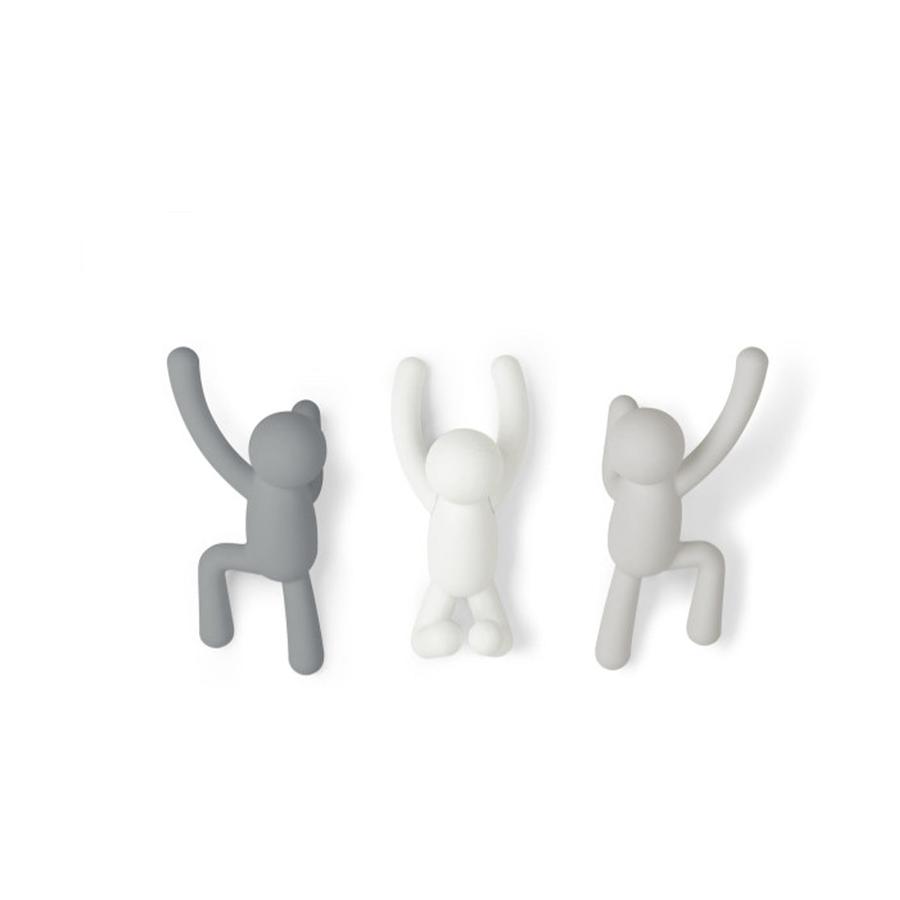 Umbra Buddy Wall Hooks (Set of 3) Grey Grey