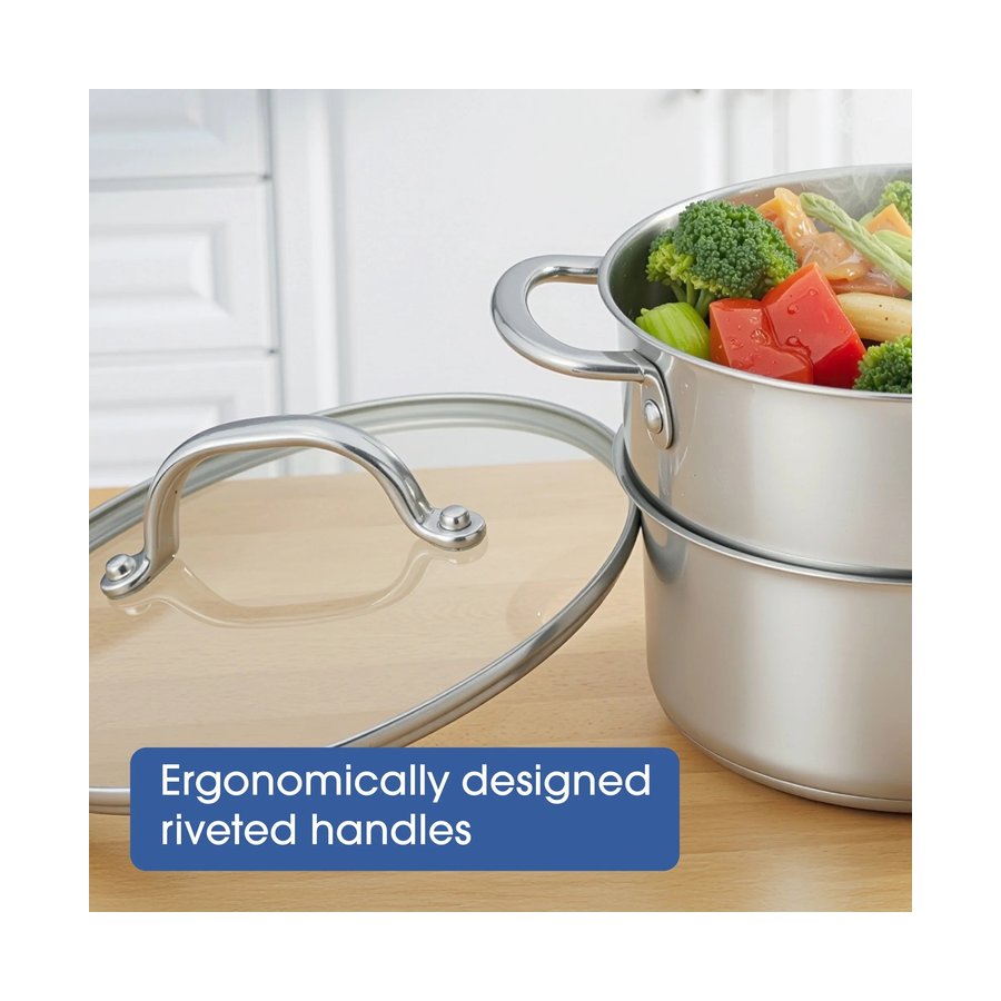 Raco Steel Essentials 16/18/20cm Universal Steamer with Lid Stainless Steel Stainless Steel