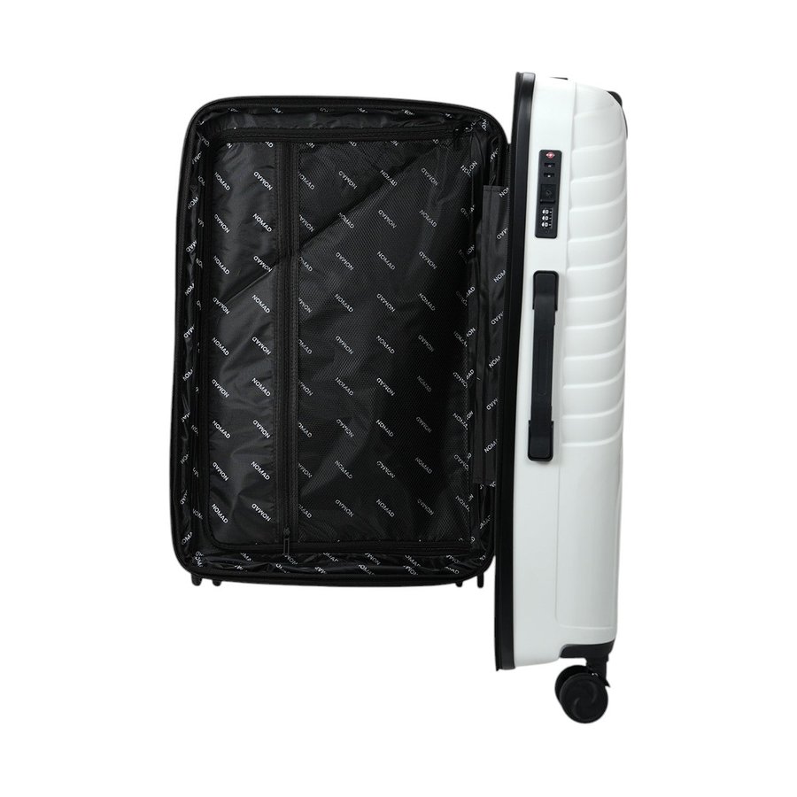 Nomad Journey 75cm Hardside Checked Suitcase White White