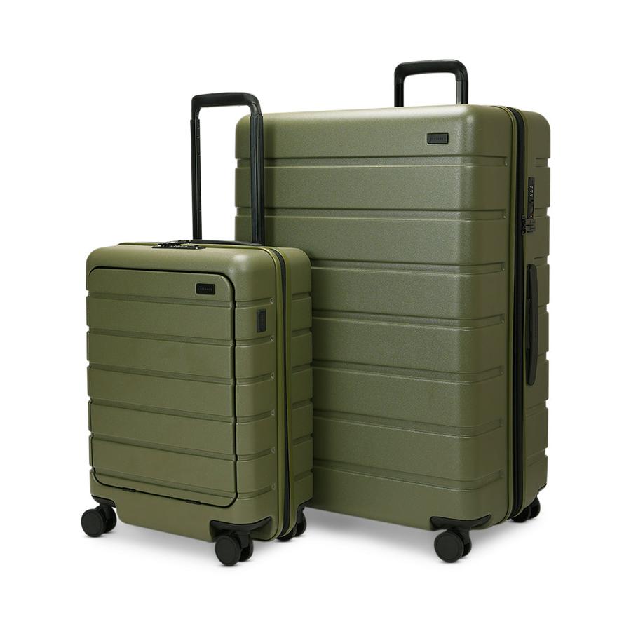 Explorer Arlo Pro 52cm Front Access & 75cm Hardside Luggage Set Evergreen Evergreen