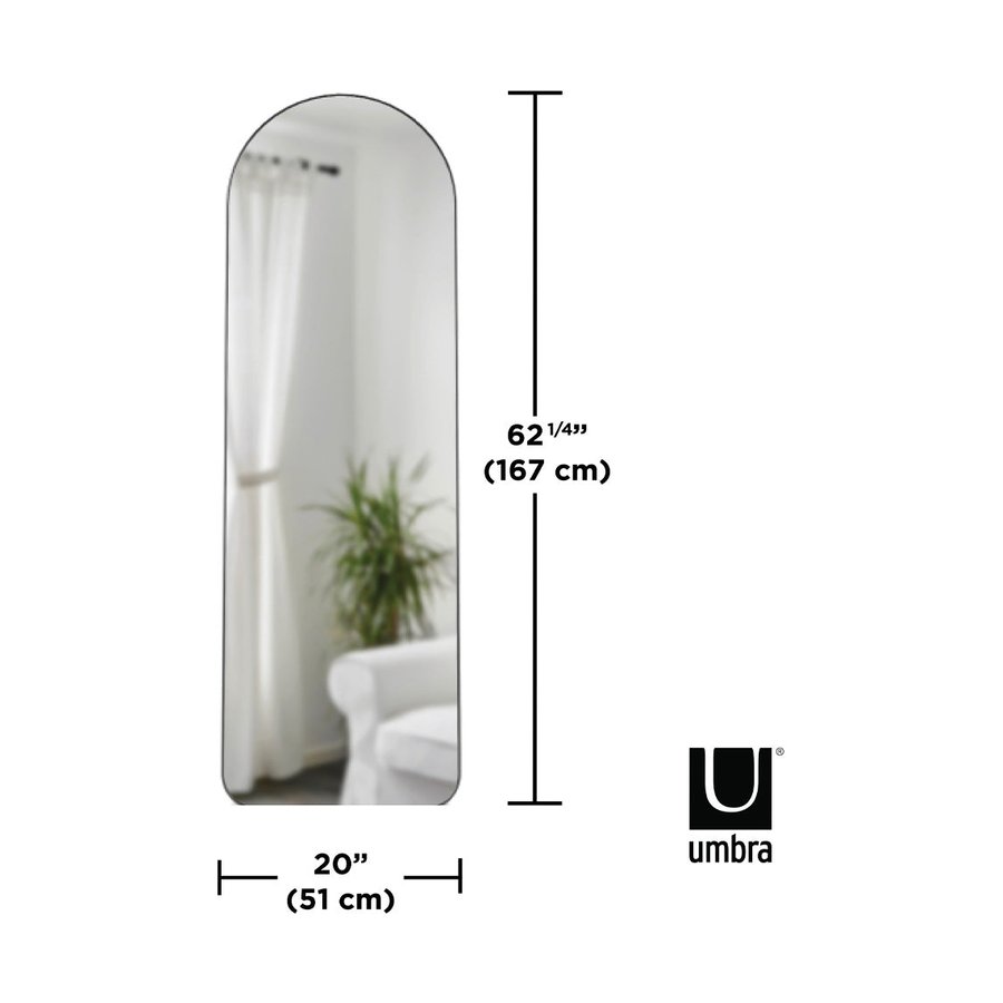 Umbra Hubba Arched Leaning Mirror (157cm x 50cm) Metallic Titanium Metallic Titanium