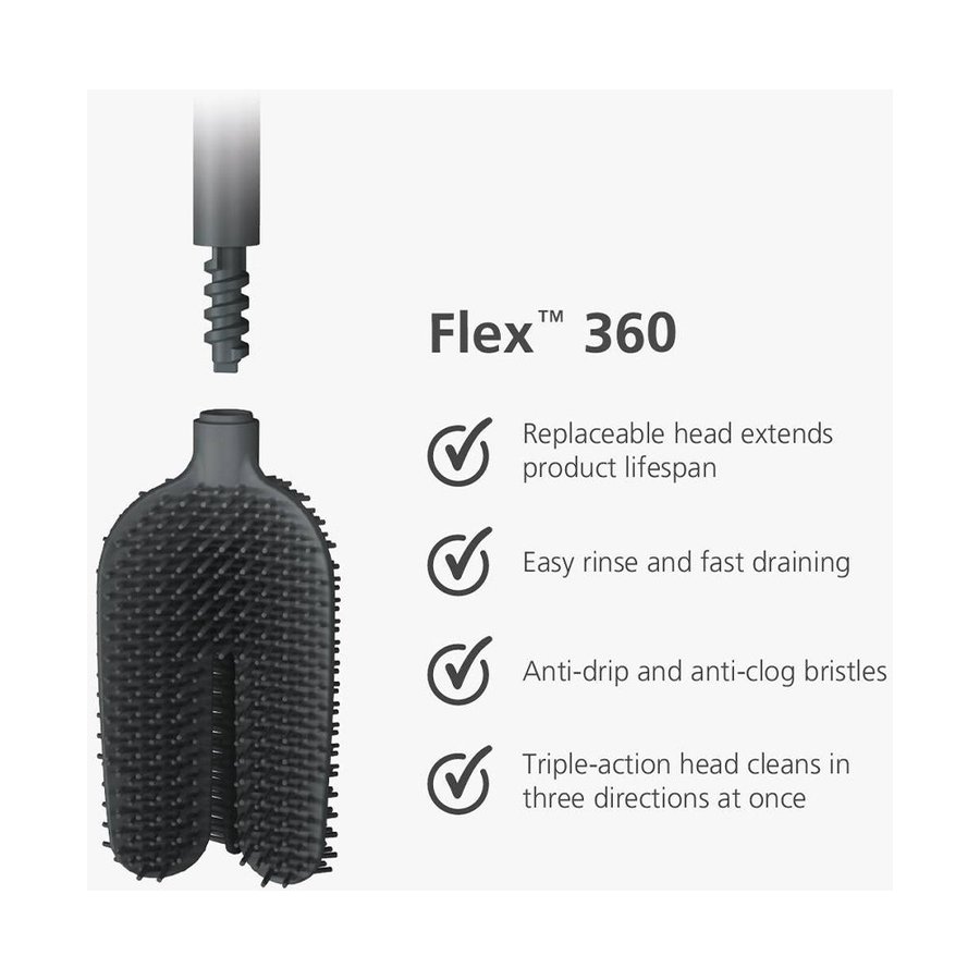 Joseph Joseph Flex 360 Luxe Toilet Brush Stainless Steel Stainless Steel