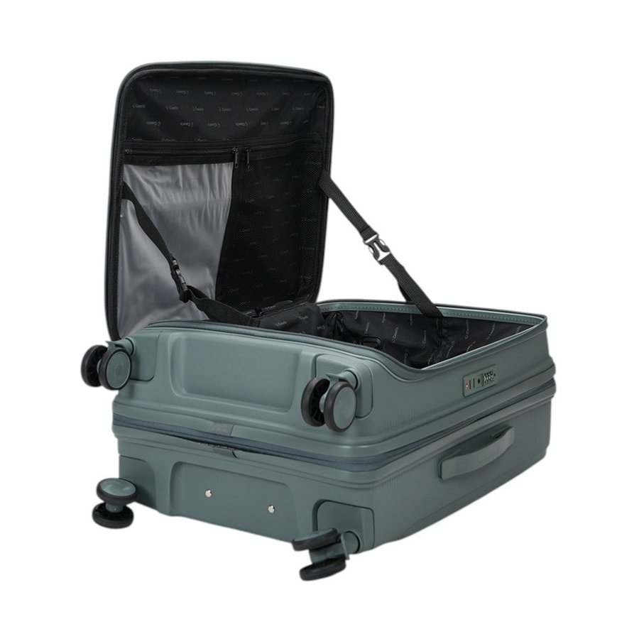 Caselite Venture 66cm Top Open Hardside Checked Suitcase Grey Green Grey Green