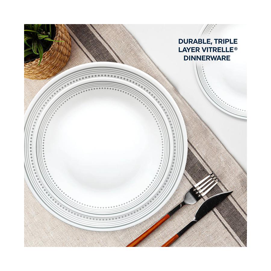 Corelle Mystic Gray 12 Piece Dinner Set White White