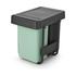 Brabantia Sort & Go Built-In Bin (2 x15L) Dark Grey & Jade Green
